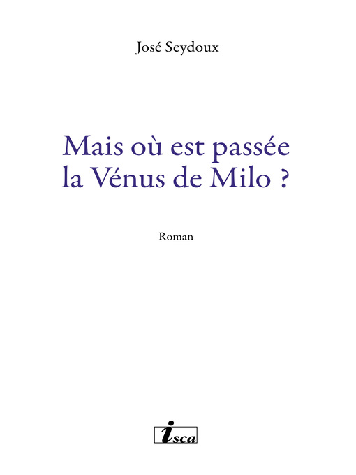 Cover image for Mais où est passée la Vénus de Milo ?